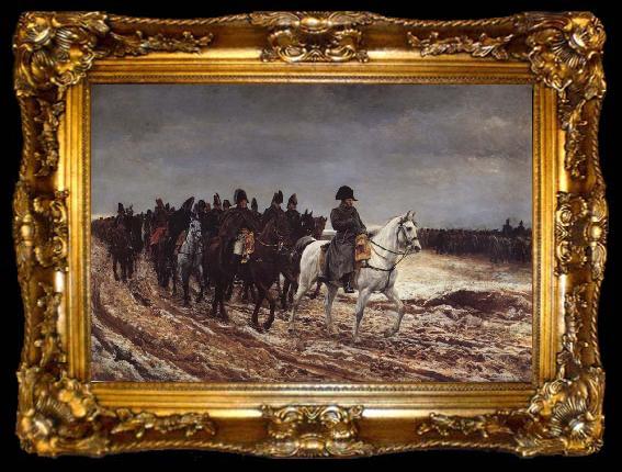 framed  Jean-Louis-Ernest Meissonier Napoleon on the expedition of 1814, ta009-2
